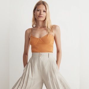 New Madewell Corset-Detail Crop Sweater Tank Size S